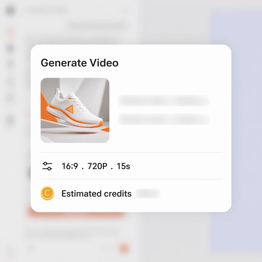 Renoise Agent task card with format and estimated credit cost