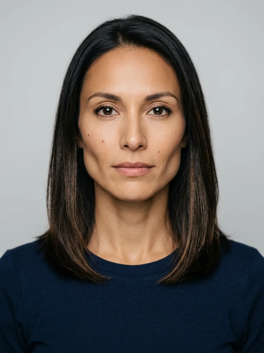 A front-on studio headshot uploaded as the source face for an AI face swap