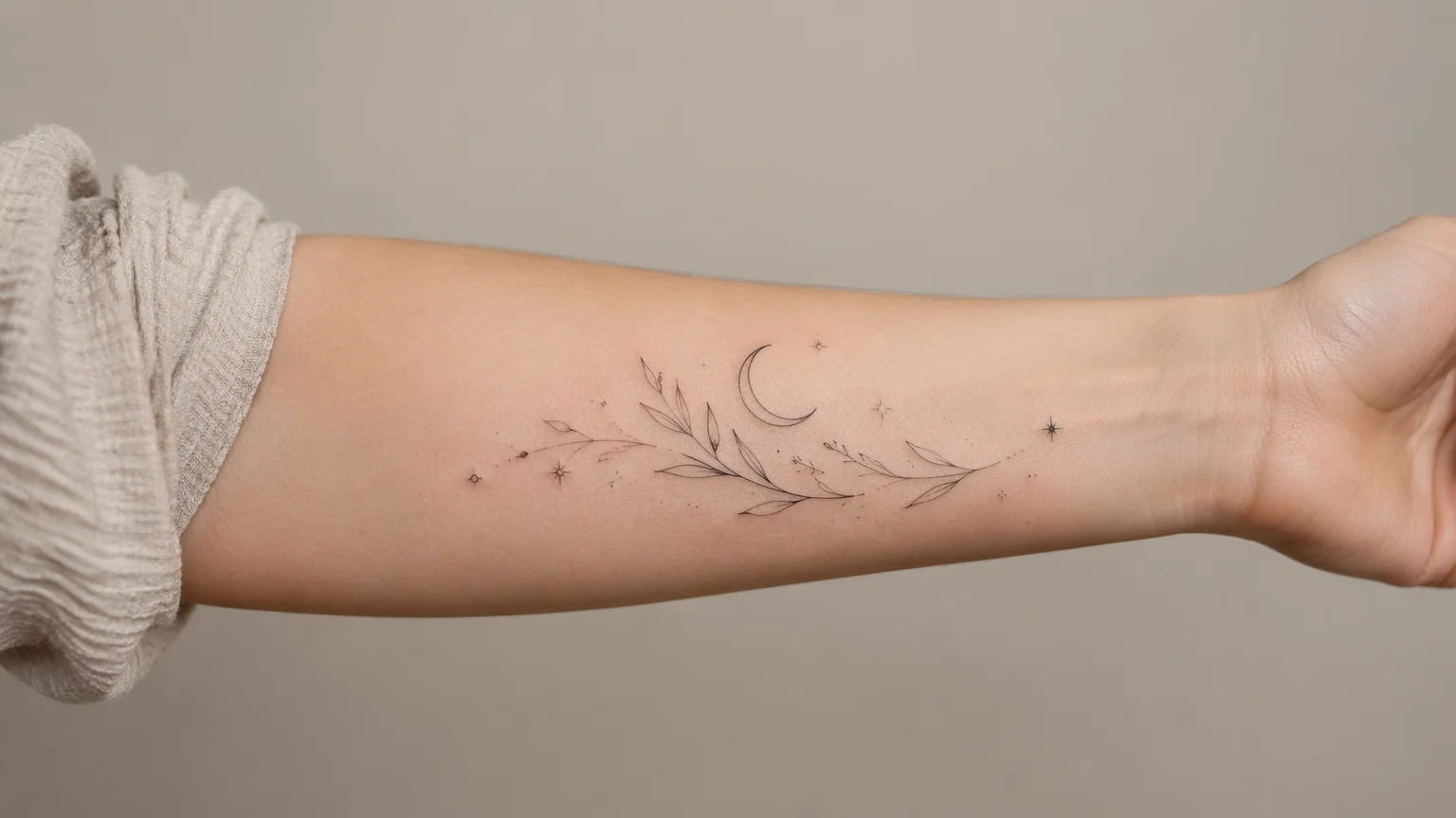 Ein mit KI erstelltes Fine-Line-Tattoo-Design