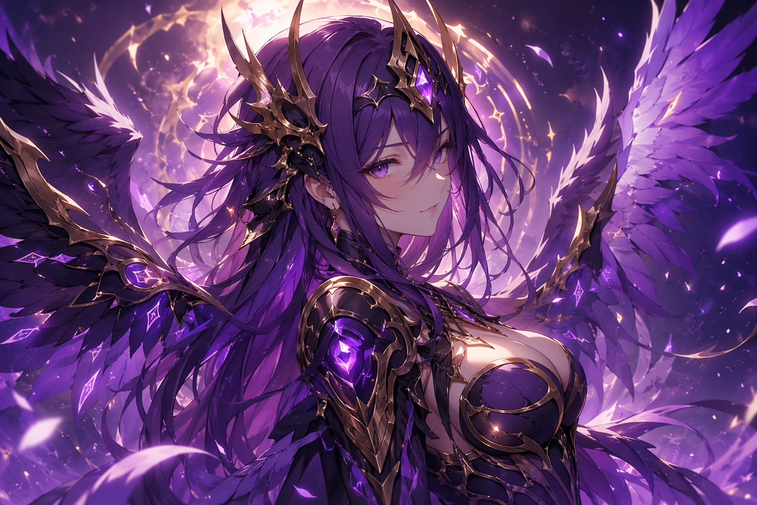 Fantasy VTuber avatar with armor and wings — game-character-style animated streaming persona