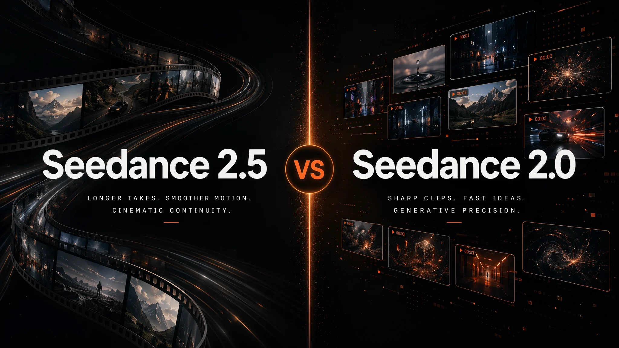 Comparação entre Seedance 2.5 e Seedance 2.0
