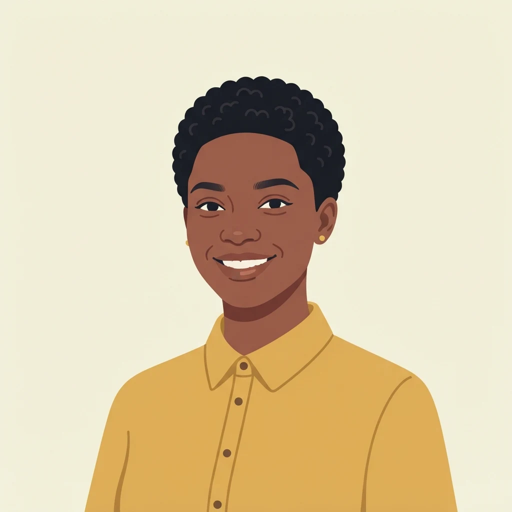 A flat vector illustration portrait of a person who does not exist, generated as a placeholder avatar