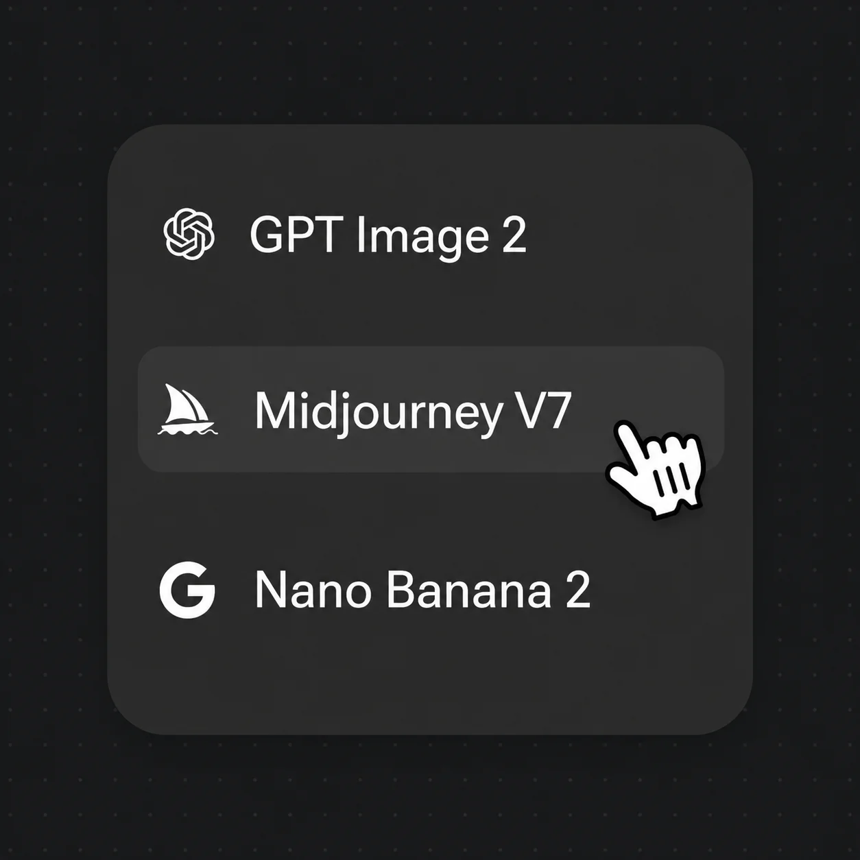 Midjourney V7 이 선택된 Renoise 모델 선택기