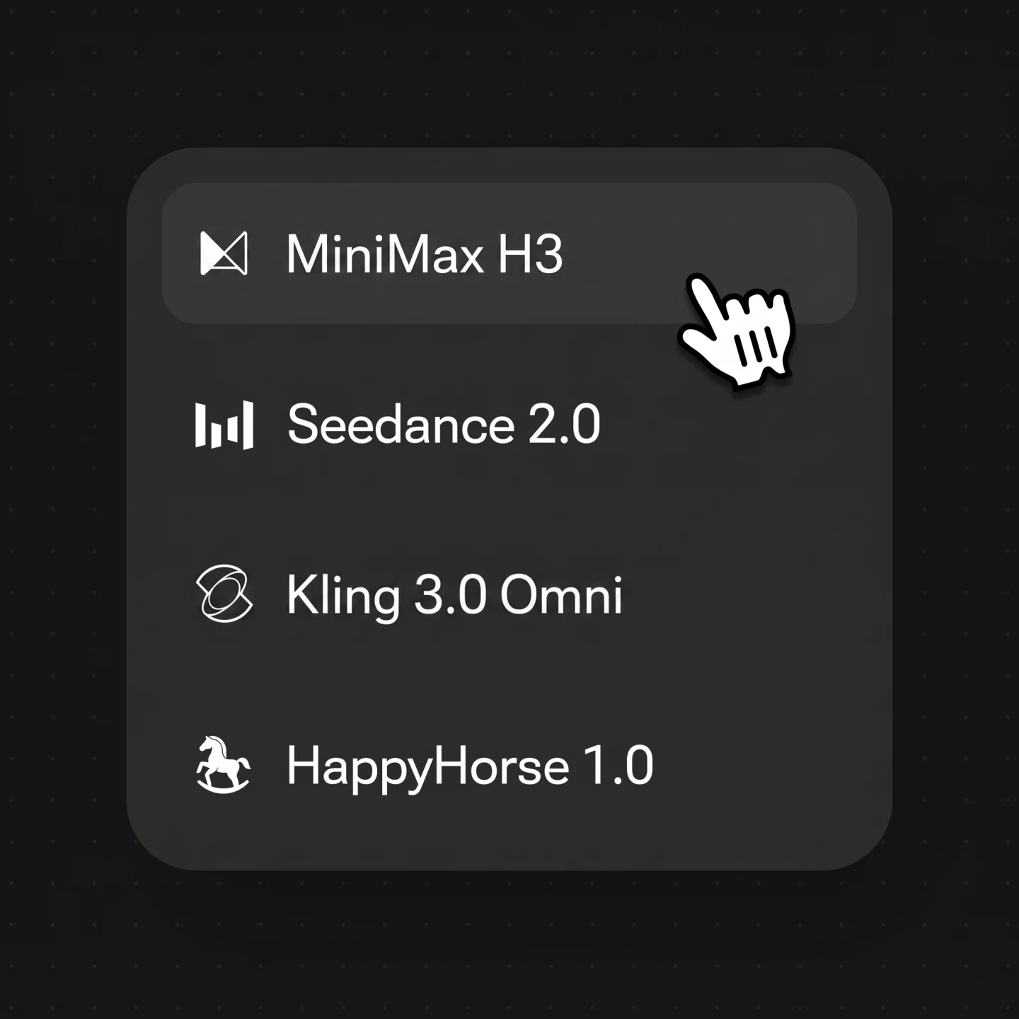 Renoise model selector with MiniMax H3 chosen