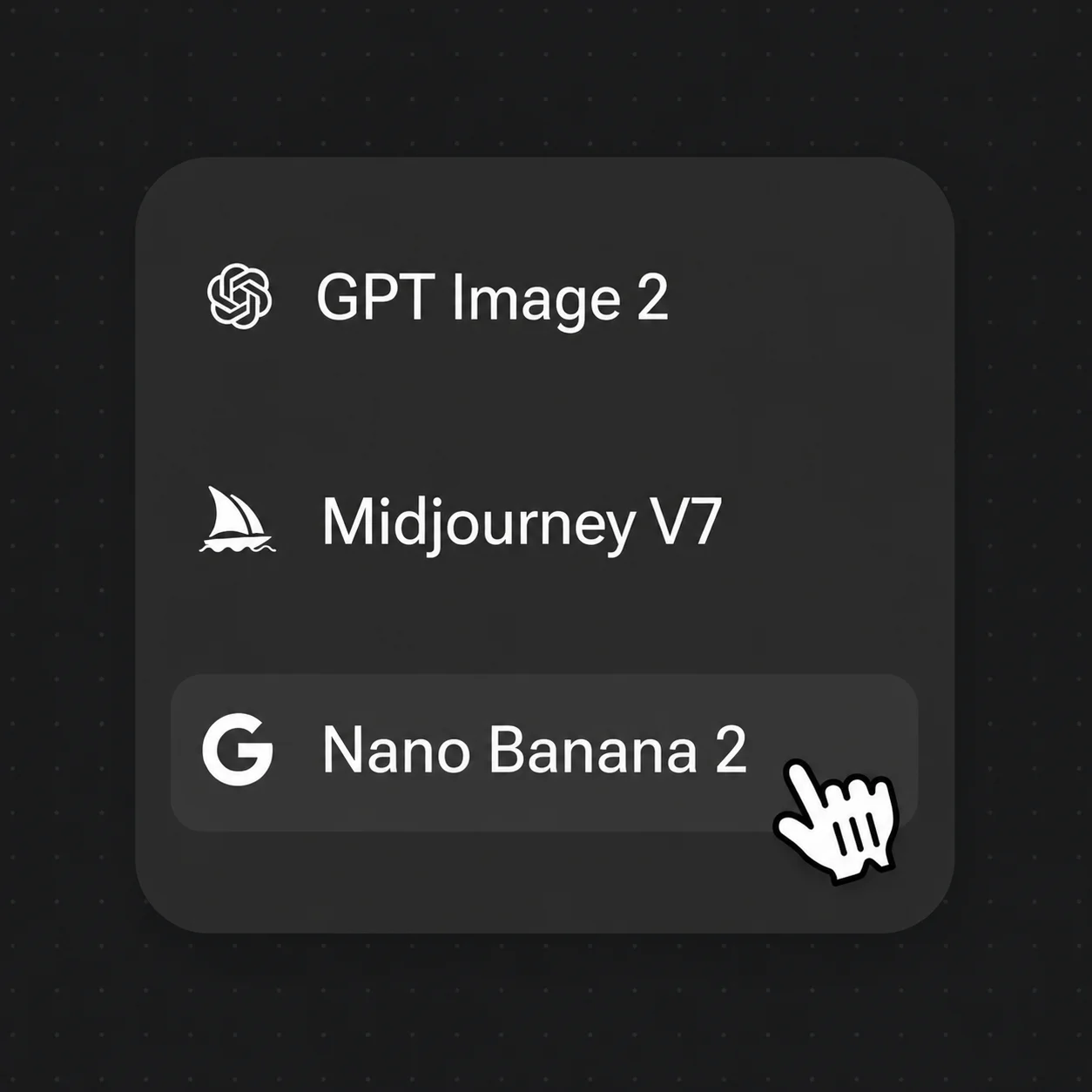 LINEスタンプ作成のためRenoise CanvasのモデルメニューからNano Banana 2を選んでいるところ