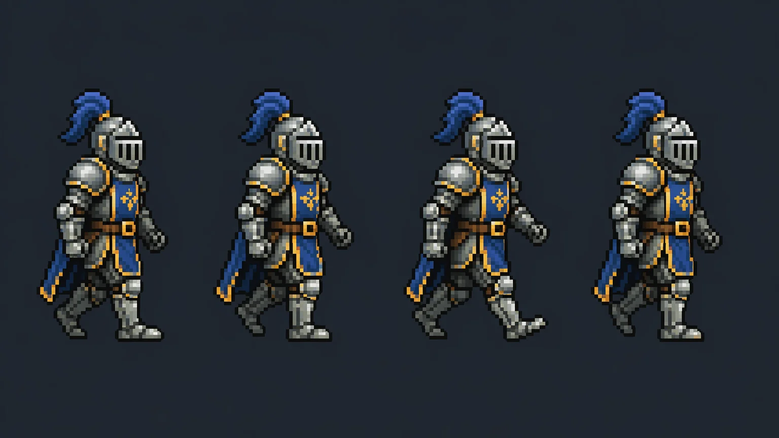 Eine mit KI erstellte 16-Bit-Pixel-Art-Ritterszene