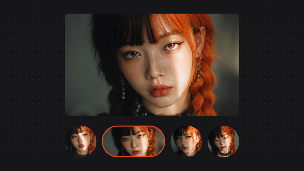 Four portrait variations of the same subject