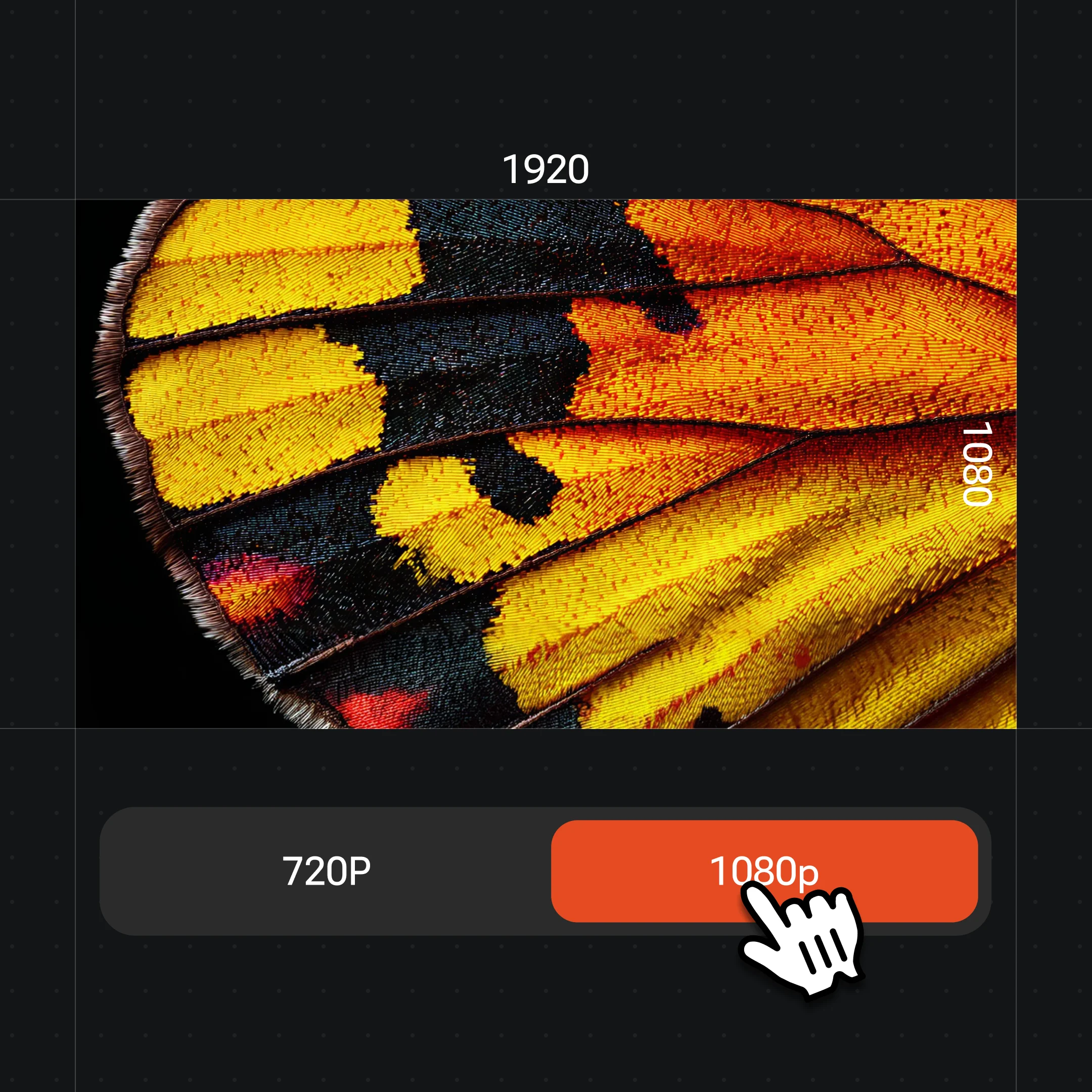 Choosing video resolution before generating a football fan clip in Renoise Canvas