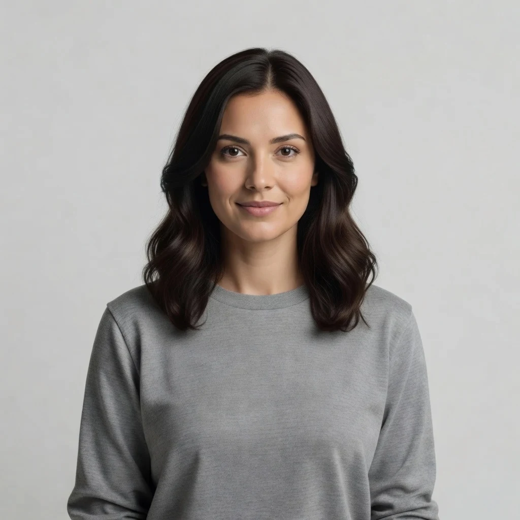 The subtle setting of the AI smile filter applied to an AI-generated fictional portrait