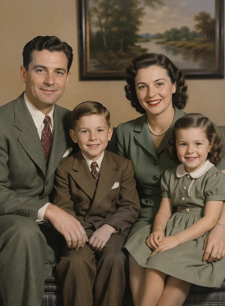 After: real model output of the same colorize black and white photo run — green and brown clothing, natural skin tones